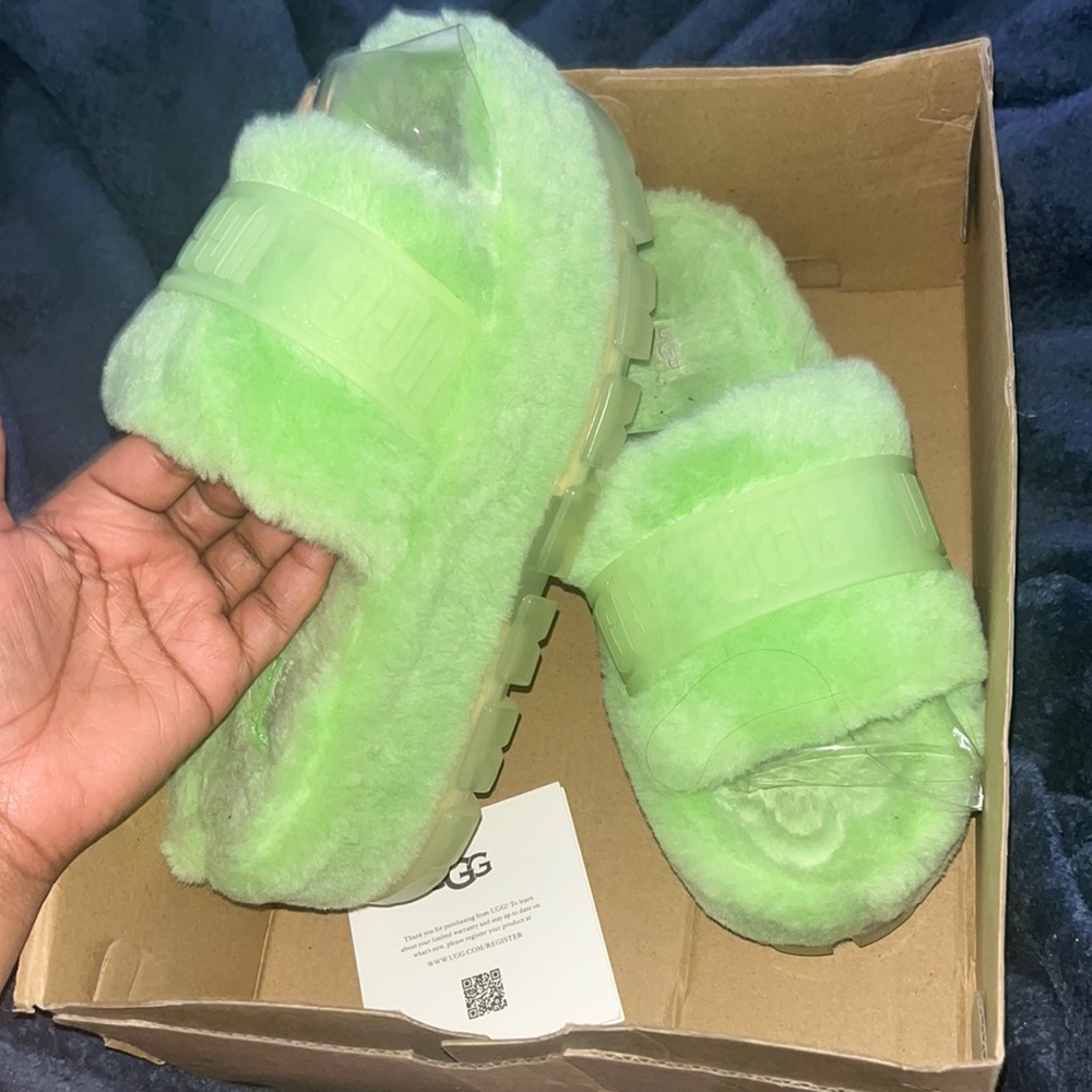 Ugg Fur Slides /Worn Once - image 1